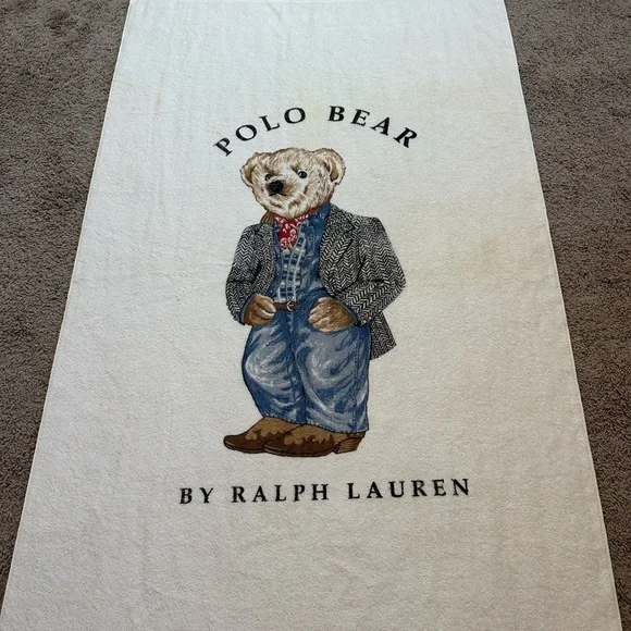VTG Polo Bear By Ralph Lauren Western Casual Bath Sheet Beach Towel 35x72 USA - Picture 4 of 10